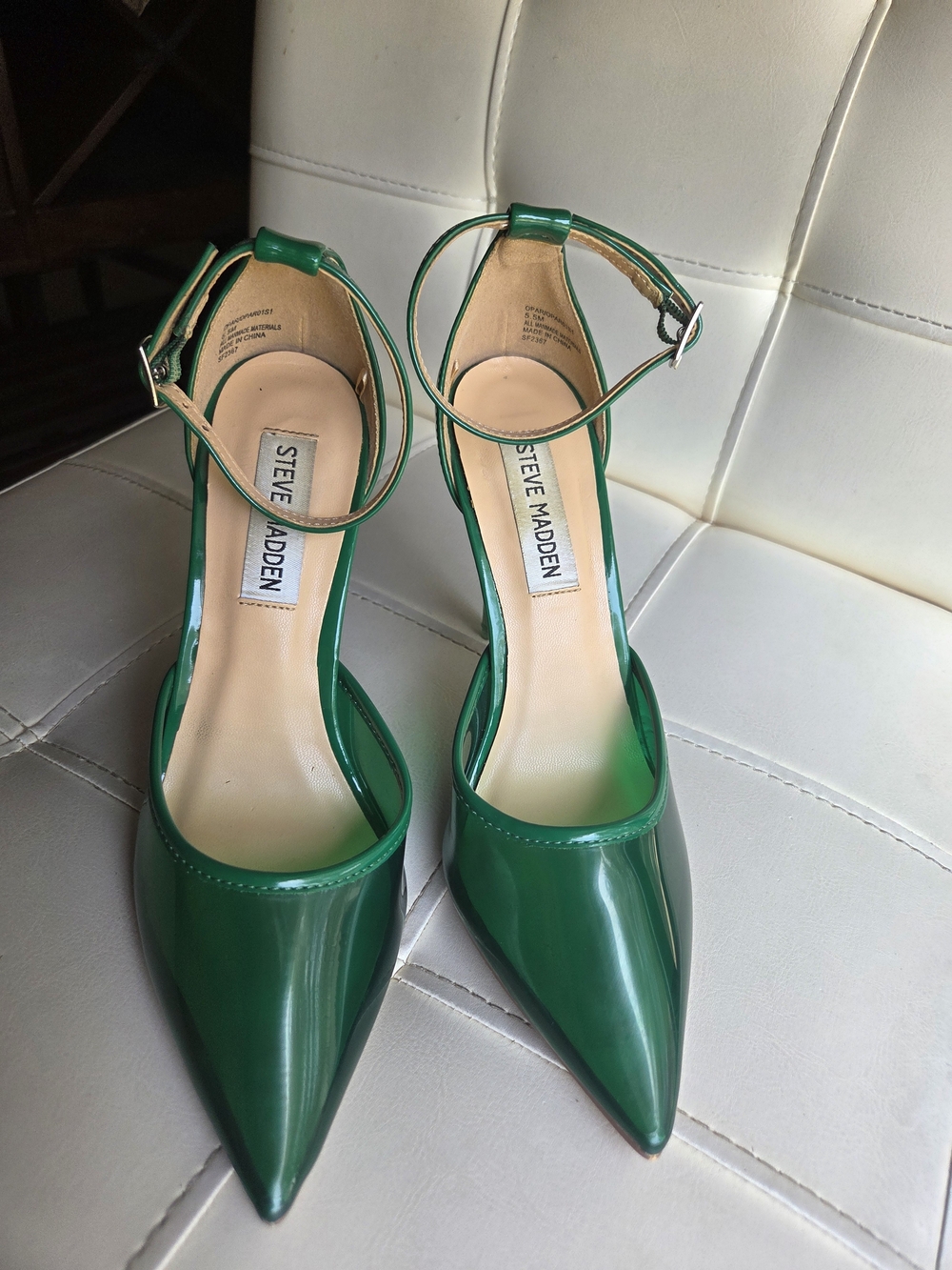 Steve Madden emerald green translucent Vinyl Stilettos